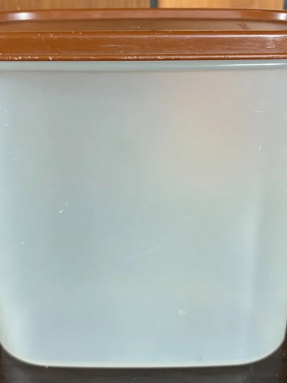 3 Vintage Tupperware Modular Mates Food Storage Containers Sheer Plastic Brown